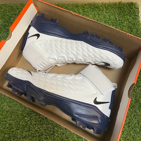 Nike Force Savage Pro 2 Shark P Football Lineman Cleats White Navy 15 BV5448-102 main image 6